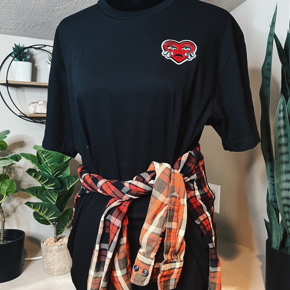 Crying Heart Embroidered Unisex Tee